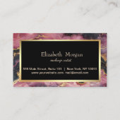 Carte De Fidélité Elégant cadre en marbre bordeaux Séquins or (Dos)