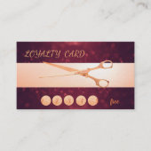 Carte De Fidélité Elégant ciseaux modernes, Bokeh Loyalty Card