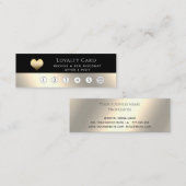 Carte De Fidélité Élégant coeur d'or noir luxe (Devant / Derrière)