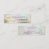 Carte De Fidélité Elégant coeur holographique de luxe or (Devant / Derrière)