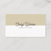 Carte De Fidélité Élégant coiffeur Script blanc & Biege minimal (Dos)