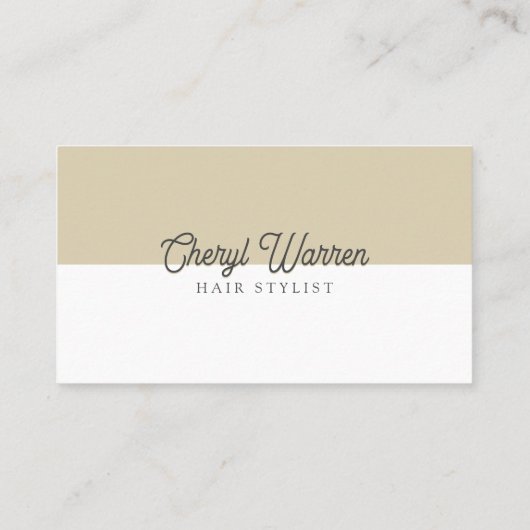 Carte De Fidélité Élégant coiffeur Script blanc & Biege minimal (Dos)