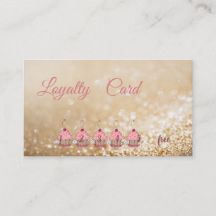 Carte de fidélité Elegant Cupcakes avec Bokeh scin