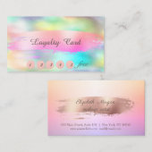 Carte De Fidélité Élégant élégant, Brush Stroke Holographic (Devant / Derrière)