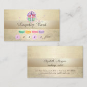 Carte De Fidélité Élégant, Élégant, Lumineux, Macarons à rayures (Devant / Derrière)