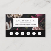 Carte De Fidélité Élégant floral foncé (Devant)