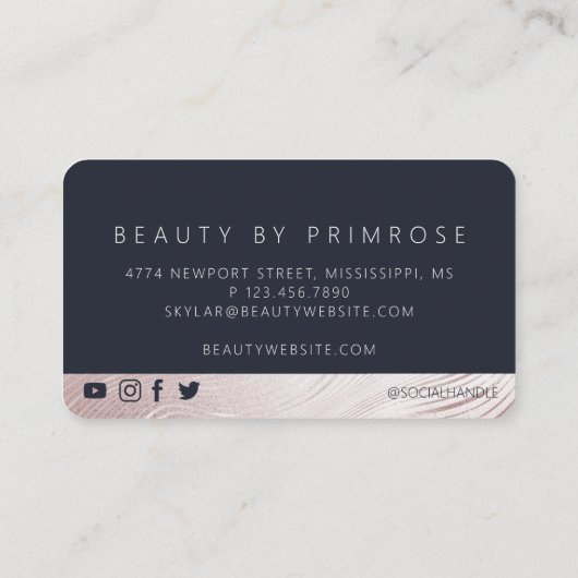 Carte De Fidélité Elégant Glam Rose Gold Abstrait VIP Loyauté (Dos)