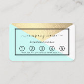 Carte De Fidélité Elégant Gold Foil & Aqua Style géométrique moderne (Dos)
