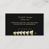 Carte De Fidélité Elégant Gold Stripes, Frame, Gold Hearts Succulent (Dos)