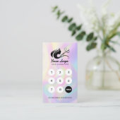 Carte De Fidélité Élégant Holographe Holographe Récompense Logo Styl (Debout devant)