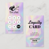 Carte De Fidélité Élégant Holographe Holographe Récompense Logo Styl (Devant / Derrière)