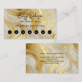 Carte De Fidélité Elegant Ivory Marble and Gold Glitter (Devant / Derrière)