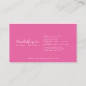 Carte De Fidélité Élégant minimal Berry rose blanc Script (Dos)