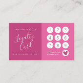 Carte De Fidélité Élégant minimal Berry rose blanc Script (Devant)