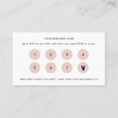 Carte De Fidélité Élégant minimal Blush Pink White Script Business (Dos)