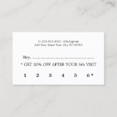 Carte De Fidélité Elegant Minimalist Black White Beauty (Dos)