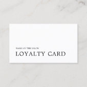 Carte De Fidélité Elegant Minimalist Black White Beauty (Devant)