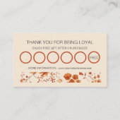 Carte De Fidélité Élégant modèle de fleurs de automne Brown rustique (Dos)