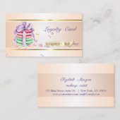 Carte De Fidélité Élégant Moderne, Rayé, Macarons (Devant / Derrière)