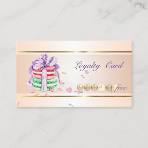 Carte De Fidélité Élégant Moderne, Rayé, Macarons