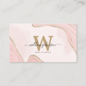 Carte De Fidélité Elegant Monogram Pink Gold Glitter Marble Agate (Devant)