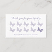 Carte De Fidélité Élégant papillon Monogram Merci Lavender (Devant)