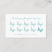 Carte De Fidélité Élégant papillon Monogram mignon Pastel Turquoise (Devant)