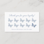 Carte De Fidélité Élégant papillon Monogramme Dusty Blue Reward (Devant)