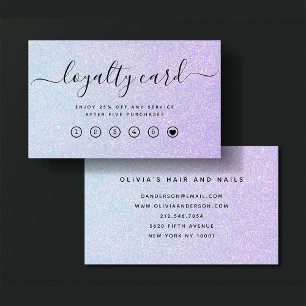 Carte De Fidélité Elégant Pastel Dreamy Bleu et rose