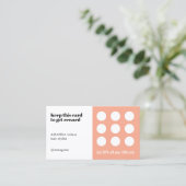Carte De Fidélité Elégant Peach White Pastel Salon (Debout devant)