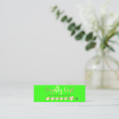 Carte De Fidélité Élégant Professionnel Cœurs Dorés Vert Néon (Debout devant)