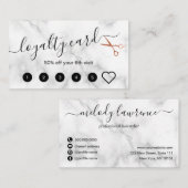 Carte De Fidélité Elégant rose en cuivre ciseaux en or coiffeuse (Devant / Derrière)