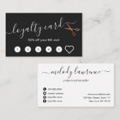 Carte De Fidélité Elégant rose en cuivre ciseaux en or coiffeuse (Devant / Derrière)