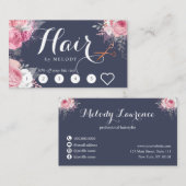 Carte De Fidélité Elégant rose en cuivre ciseaux en or coiffeuse (Devant / Derrière)