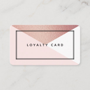 Carte De Fidélité Élégant Rose Gold Foil Style géométrique moderne
