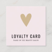 Carte De Fidélité Elégant Rose Golden Heart BeautySalon Loyalty Card (Devant)