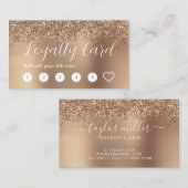 Carte De Fidélité Elégant rose or parties scintillant maquillage & c (Devant / Derrière)