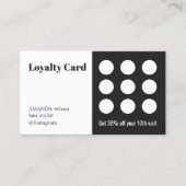 Carte De Fidélité Elégant salon blanc gris foncé (Devant)