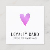 Carte De Fidélité Élégant salon de beauté blanc pourpre coeur (Devant)
