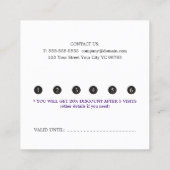 Carte De Fidélité Élégant salon de beauté blanc pourpre coeur (Dos)