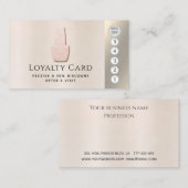 Carte De Fidélité Elégant salon de coiffure métallique en perle (Devant / Derrière)