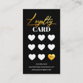 Carte De Fidélité Elégant salon de coiffure photo Black Gold (Dos)