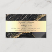 Carte De Fidélité Élégant, Séquins d'or, Marbre noir (Dos)