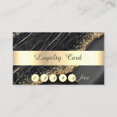 Carte De Fidélité Élégant, Séquins d'or, Marbre noir (Devant)