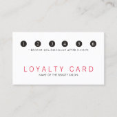 Carte De Fidélité Elégant Simpla Rouge Blanc Beauté Salon Loyauté (Devant)