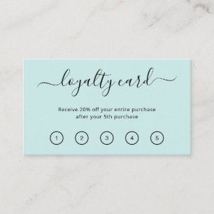 Carte De Fidélité Elégant Simple Beauty Salon Turquoise Turquoise