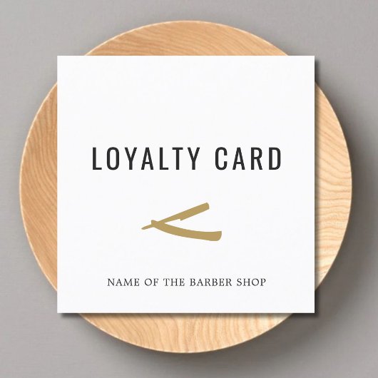 Carte De Fidélité Elegant White Faux Gold Razor Loyalty Card