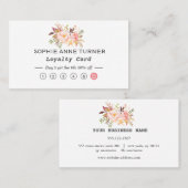 Carte De Fidélité Elégante aquarelle Fleurs Professionnels (Devant / Derrière)