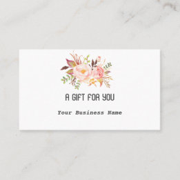 Carte De Fidélité Elégante aquarelle rose Fleurs personnalisées