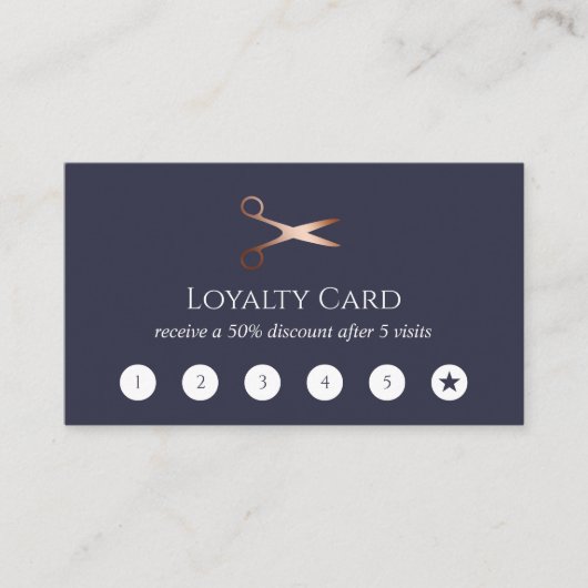 Carte De Fidélité Elégante coupe-cheveux rose d'or (Devant)